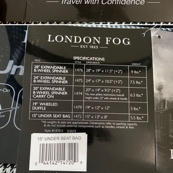 London Fog Abbey 3 Collection Under Seat Bag - Picture 7 of 9